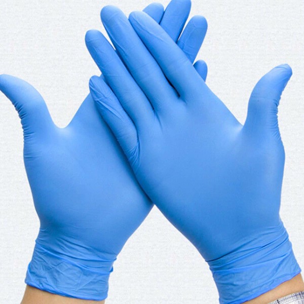 Long blue rubber deals gloves