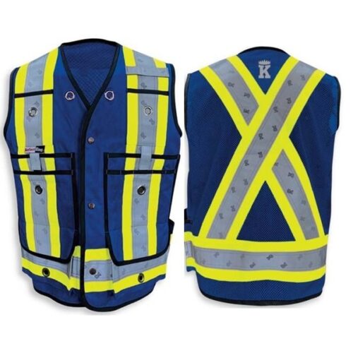 Poly/Cotton Surveyor Safety Vest - W/Full Mesh in the back