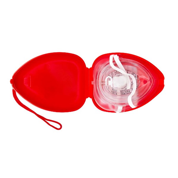 Pocket mask with one way valve and oxygen inlet