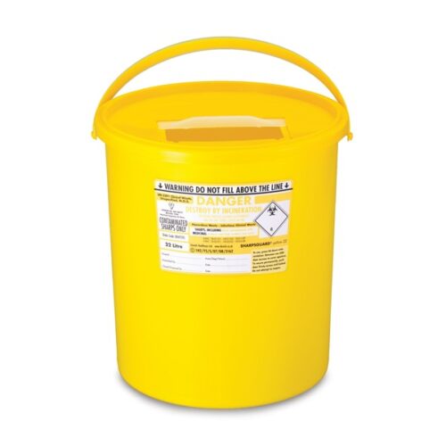 Sharps Container 22L (5g) Yellow Pail With Drop Off/Disposal Service