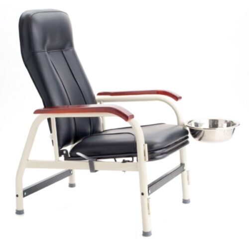 Treatment chair complete with wash basin and ring holder