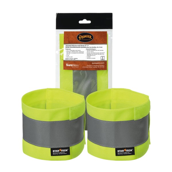 Reflective Ankle Bands - YLW/GRN - 4″ X 18″