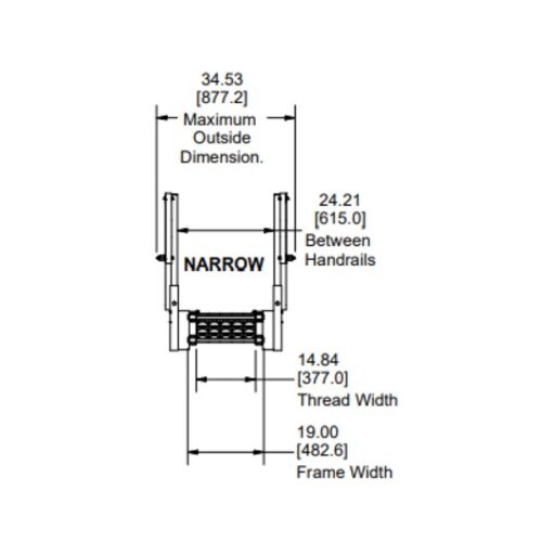 Para Stair Assembly - Handrails Both Sides - Narrow -12 Steps