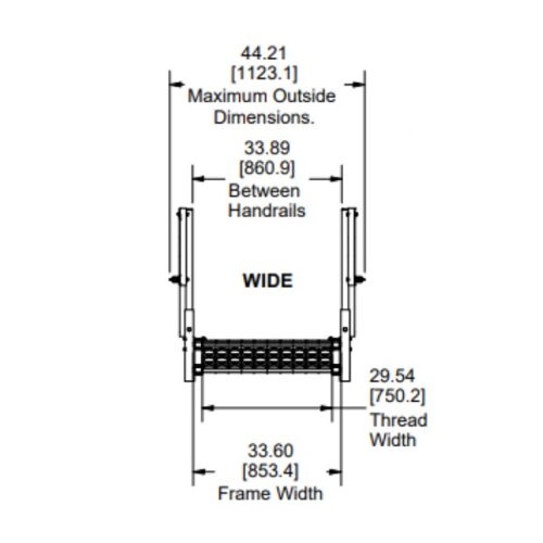 Para Stair Assembly - Handrails Both Sides - Wide -12 Steps