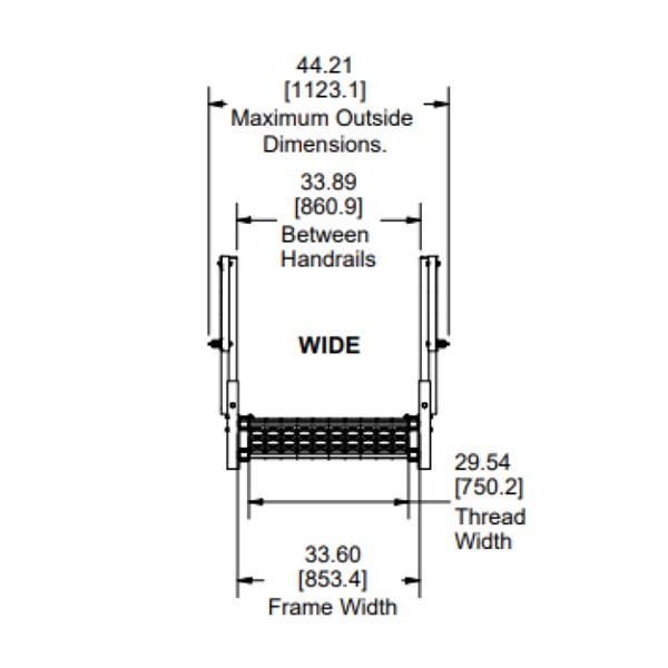 Para Stair Assembly - Handrails Both Sides - Wide -12 Steps