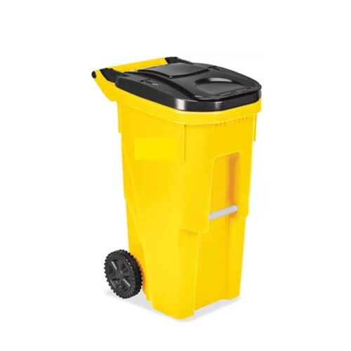 Trash Can with Wheels - 35 Gallon, Yellow