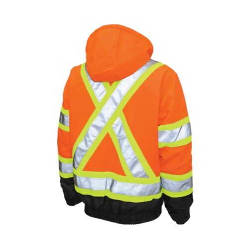 Poly Oxford 3-In-1 Safety Bomber With Fleece Liner - Orange