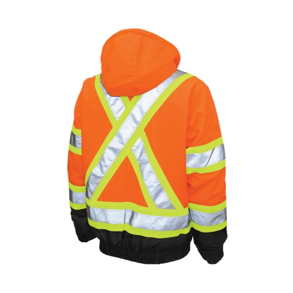 Poly Oxford 3-In-1 Safety Bomber With Fleece Liner - Orange