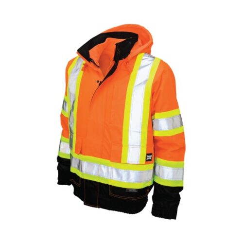 Poly Oxford 3-In-1 Safety Bomber With Fleece Liner - Orange