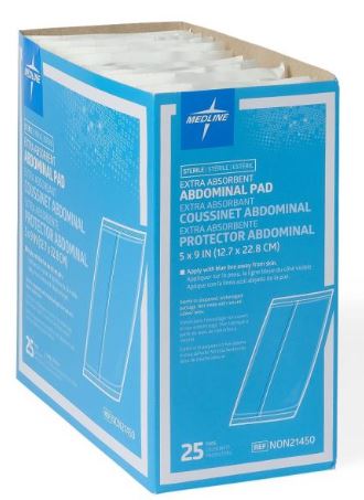 Abdominal Pad, 5x9 Sterile 12.7x22.8cm